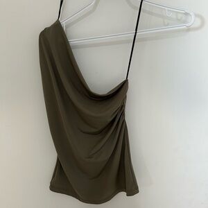 H&M Olive Green One-Shoulder Top